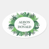 トロピッ離れクパームフローラ結婚の名前 楕円形シール (正面)