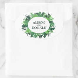 トロピッ離れクパームフローラ結婚の名前 楕円形シール