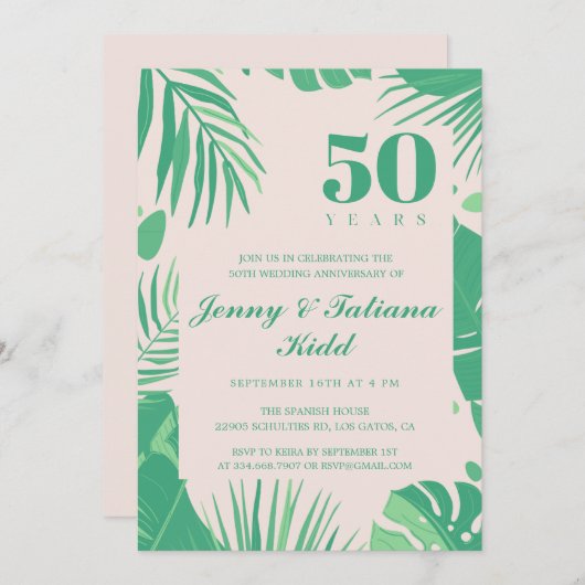 トロピッ離れクパーム結婚50周年記念 招待状 (正面/裏面)