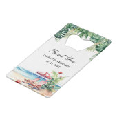 トロピッ離れクビーチシーン結婚式の引き出物 クレジットカード栓抜き (正面アングル)