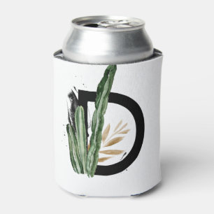 トロピッ離れクフェイク・ゴールド・フォイル・レターDモノグラム 缶クーラー