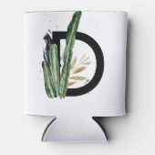 トロピッ離れクフェイク・ゴールド・フォイル・レターDモノグラム 缶クーラー (正面)