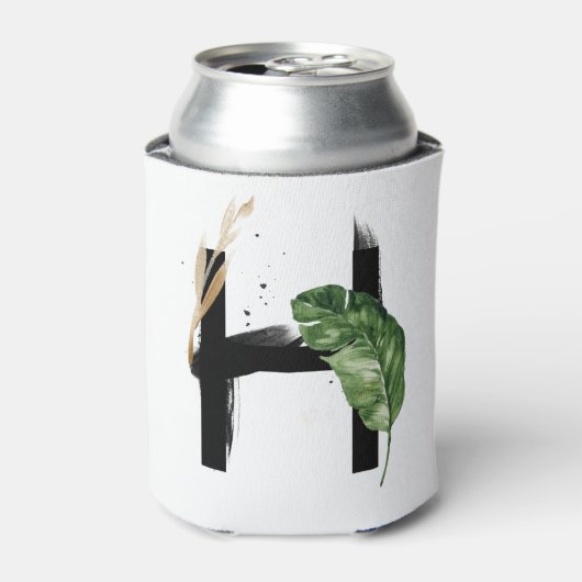 トロピッ離れクフェイク・ゴールド・フォイル・レターHモノグラム 缶クーラー (缶正面)