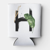 トロピッ離れクフェイク・ゴールド・フォイル・レターHモノグラム 缶クーラー (正面)