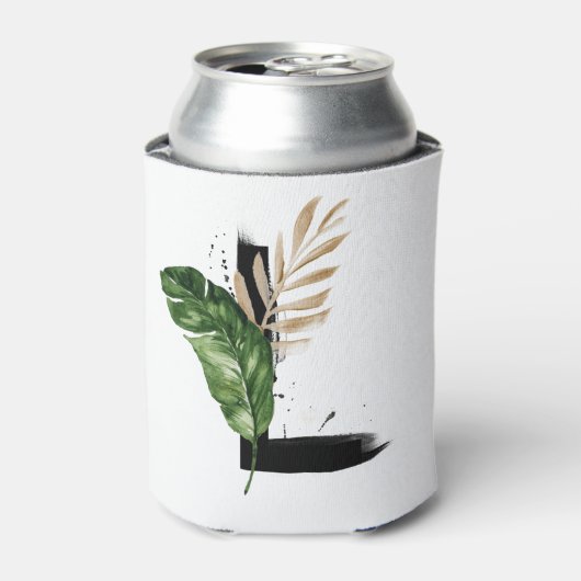 トロピッ離れクフェイク・ゴールド・フォイル・レターLモノグラム 缶クーラー (缶正面)