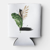 トロピッ離れクフェイク・ゴールド・フォイル・レターLモノグラム 缶クーラー (正面)