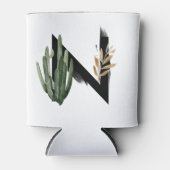 トロピッ離れクフェイク・ゴールド・フォイル・レターNモノグラム 缶クーラー (正面)