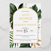 トロピッ離れクブライダルシャワーアーチフレーム実在 箔招待状 (正面)