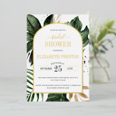 トロピッ離れクブライダルシャワーアーチフレーム実在 箔招待状 (立ち正面)