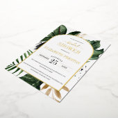 トロピッ離れクブライダルシャワーアーチフレーム実在 箔招待状 (回転した状態)