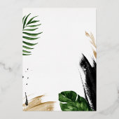 トロピッ離れクブライダルシャワーアーチフレーム実在 箔招待状 (裏面)