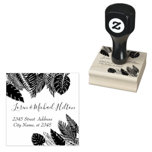 トロピッ離れクモダンタイポグラフィ差出人住所 ラバースタンプ (押印)