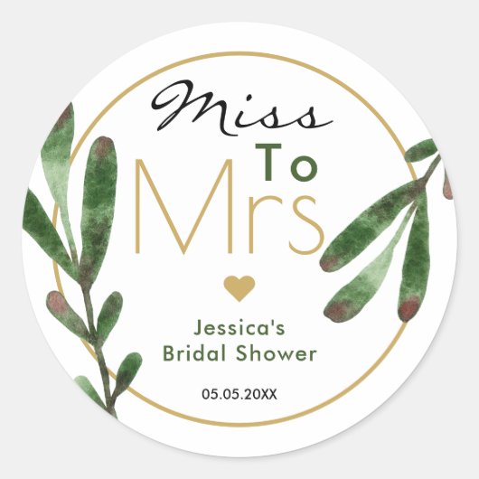 トロピッ離れク恋しく思からミセス・ブライダルシャワー ラウンドシール (正面)