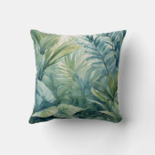 トロピッ離れク植物パームズウォーターカラー クッション (裏面)