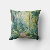トロピッ離れク植物ヤシの木の水色 クッション (裏面)