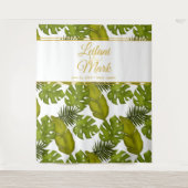 トロピッ離れク金ゴールドグリーン&新郎背景 タペストリー (正面)