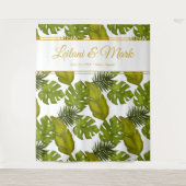 トロピッ離れク金ゴールドグ結婚リーン背景 タペストリー (正面)