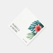 トロピッ離れク・グリーンリーモダン・ボホ結婚ズ スタンダードカクテルナプキン (角)