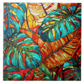 トロピッ離れク・ステンドグラス・アート タイル (正面)