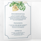 トロピッ離れク・ダスティブルーワールド結婚マップ 三つ折り招待状 (内部最初)