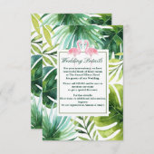 トロピッ離れク・フラミンゴス夏結婚の詳細 エンクロージャーカード (正面/裏面)