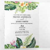 トロピッ離れク・フラワーズアイランドビーチ結婚式 三つ折り招待状 (内部最初)