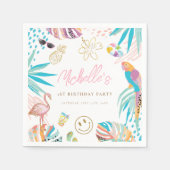 トロピッ魅力的クをテーマにした誕生日 スタンダードカクテルナプキン (正面)