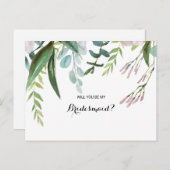 トロピッ魅力的クフローラと緑の花嫁メイド インビテーションポストカード (正面/裏面)