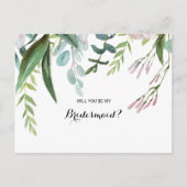 トロピッ魅力的クフローラと緑の花嫁メイド インビテーションポストカード (正面)