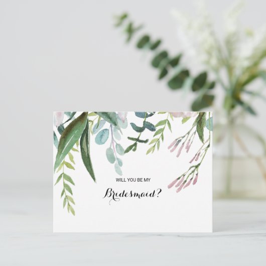 トロピッ魅力的クフローラと緑の花嫁メイド インビテーションポストカード (スタンド正面)