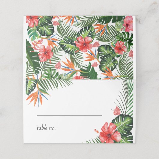 トロピッ鮮やかクをテーマにした結婚座席表 プレイスカード (外部開封)