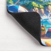 トロピッ鮮やかクアイランドビーチ水彩 マウスパッド (コーナー)