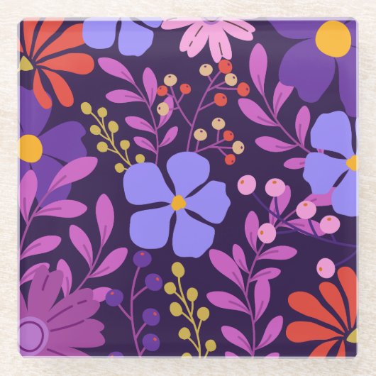 トロピッ鮮やかクモダンコースター ガラスコースター (正面)