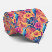トロピッ鮮やかク離れとパロッツ夏パターン ネクタイ (ロール)