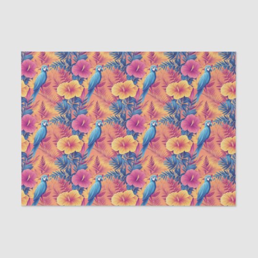 トロピッ鮮やかク離れとパロッツ夏パターン 薄葉紙 (正面)