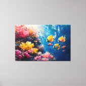 トロピッ鮮やかク魚を使ったサンゴ礁 キャンバスプリント (正面)