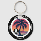トロピパーソナライズされたカル12段階記念チップ キーホルダー (正面)