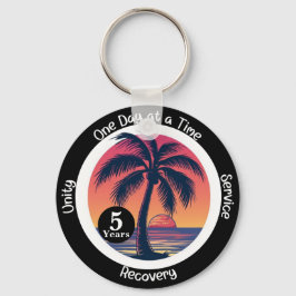 トロピパーソナライズされたカル12段階記念チップ キーホルダー