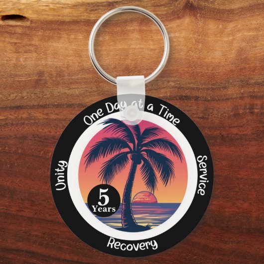 トロピパーソナライズされたカル12段階記念チップ キーホルダー (正面)