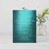 トロピミニマルカルティール(緑がかった色)ホワイトブライダルシャワー 招待状 (スタンド正面)