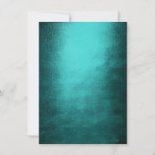 トロピミニマルカルティール(緑がかった色)ホワイトブライダルシャワー 招待状 (裏面)