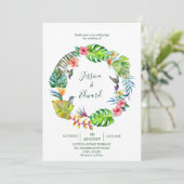 トロピモダンカルウォーター色フローラリース 招待状 (スタンド正面)