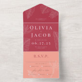 トロピモダンカルオールインワン結婚式招待状 オールインワン招待状 (内側)