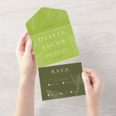 トロピモダンカルオールインワン結婚式招待状 オールインワン招待状 (貼ってはがせる)