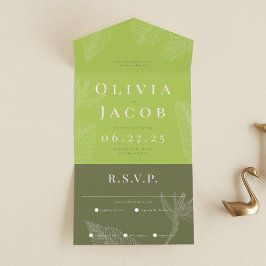 トロピモダンカルオールインワン結婚式招待状 オールインワン招待状