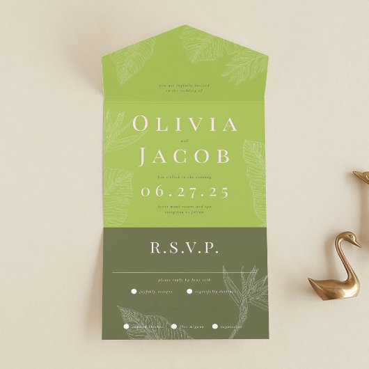 トロピモダンカルオールインワン結婚式招待状 オールインワン招待状