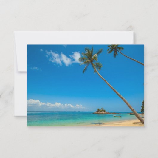 トロピモダンカルデスティネーションシー結婚ズカード 招待状 (裏面)