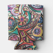 トロピモダンカルハンド絵を描抽象芸術 缶クーラー (裏面)