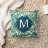 トロピモダンカルパーム葉モノグラム クッション (ブランケット)