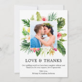 トロピモダンカルフローラの愛と感謝していの結婚愛 サンキューカード (正面)